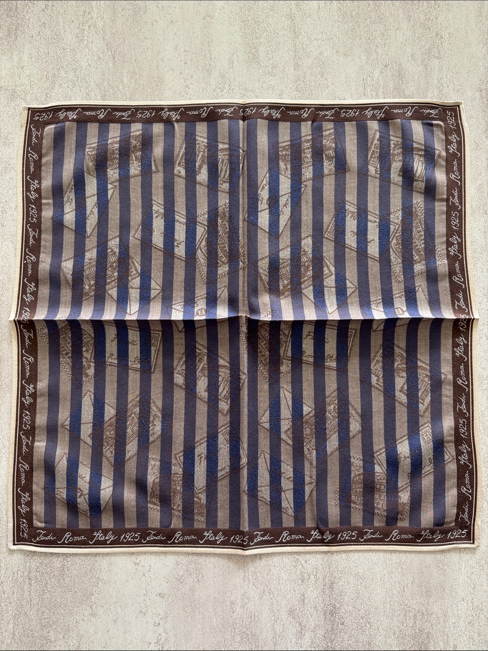Striped Brown and Blue cotton handkerchiefs